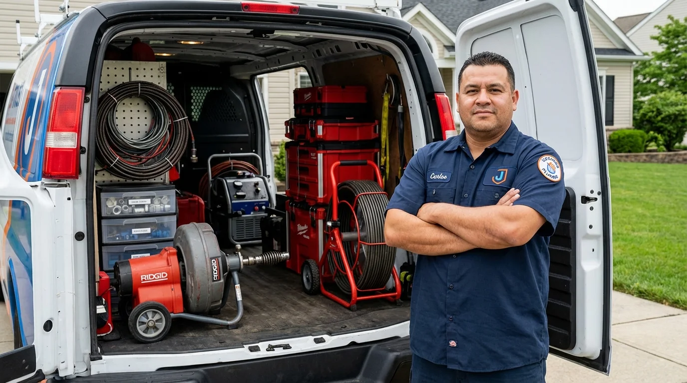 Professional drain cleaning equipment and Johns Plumbing LLC plumber in Superior